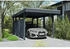 Skan Holz Einzelcarport Friesland-Hybrid inkl. Rückwand/Seitenwand Aluminium Pfostenanker 314 x 555 cm anthrazit