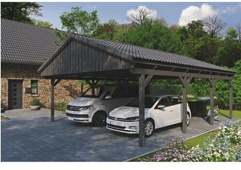 Skan Holz Doppelcarport Fichtelberg 618 x 808 cm Schiefer