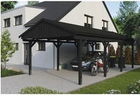 Skanholz Einzelcarport "Fichtelberg" Leimholz 379 cm Anthrazit