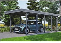 Skanholz Einzelcarport "Friesland" Massivholz 270 cm dunkelgrau