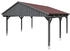 Skan Holz Doppelcarport Fichtelberg inkl. Dachschindeln rot 618 x 566 cm Schiefer