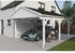 Skan Holz Einzelcarport Fichtelberg inkl. Dachschindeln schwarz 423 x 566 cm weiß