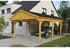 Skan Holz Einzelcarport Fichtelberg inkl. Dachschindeln schwarz 423 x 808 cm Eiche hell