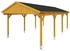 Skan Holz Einzelcarport Fichtelberg inkl. Dachschindeln schwarz 423 x 808 cm Eiche hell