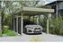 Skan Holz Einzelcarport Friesland-Hybrid inkl. Rückwand/Seitenwand Aluminium Pfostenanker 314 x 555 cm kesseldruckimprägniert