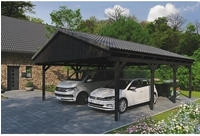 Skanholz Doppelcarport "Fichtelberg" Leimholz 574 cm Anthrazit