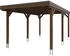 Skan Holz Einzelcarport Grunewald inkl. EPDM Folie 321 x 554 cm Nussbaum