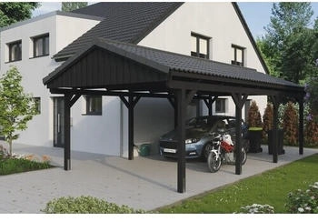 Skan Holz Einzelcarport Fichtelberg inkl. Pfostenanker 423 x 808 cm anthrazit