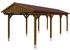 Skan Holz Einzelcarport Fichtelberg inkl. Dachschindeln rot 317 x 808 cm Nussbaum