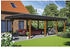 Skan Holz Einzelcarport Wendland schwarze Blende inkl. Pfostenanker 409 x 870 cm nussbaum