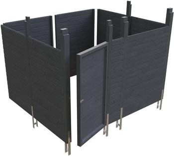 Skan Holz Ger&auml;teraum C8 Friesland Spreewald Wallgau inkl. Pfostenanker 275 x 317 x 200 cm schiefer
