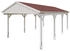Skan Holz Einzelcarport Fichtelberg inkl. Dachschindeln rot 423 x 808 cm weiß