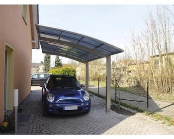 Ximax Einzelcarport Portoforte Typ 80 Aluminium eloxiert Sonderl&auml;nge + Sonderbreite XS 240,5 x 555,8 cm Edelstahl-Look