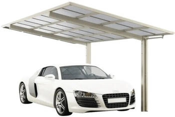 Ximax Einzelcarport Linea Typ 60 Aluminium eloxiert Sonderl&auml;nge 272,6 x 555,8 cm Edelstahl-Look