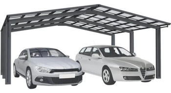 Ximax Doppelcarport Linea Typ 110 M-Ausführung Aluminium eloxiert 545,6 x 495,4 cm schwarz