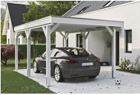 Skanholz Einzelcarport "Grunewald" Leimholz wei&szlig; mit EPDM-Dach