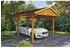 Skan Holz Einzelcarport Fichtelberg inkl. Dachschindeln rot 317 x 566 cm Eiche hell
