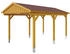 Skan Holz Einzelcarport Fichtelberg inkl. Dachschindeln rot 317 x 566 cm Eiche hell