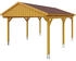 Skan Holz Einzelcarport Fichtelberg inkl. Dachschindeln rot 423 x 566 cm Eiche hell