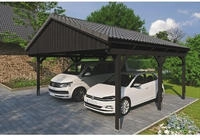 Skanholz Doppelcarport "Fichtelberg" Leimholz 574 cm Anthrazit