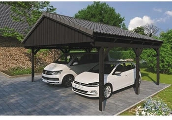 Skan Holz Doppelcarport Fichtelberg inkl. Pfostenanker 618 x 566 cm anthrazit