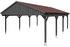 Skan Holz Doppelcarport Fichtelberg inkl. Dachschindeln rot 618 x 808 cm Schiefer