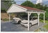 Skan Holz Doppelcarport Fichtelberg inkl. Dachschindeln rot 618 x 566 cm weiß