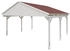 Skan Holz Doppelcarport Fichtelberg inkl. Dachschindeln rot 618 x 566 cm weiß