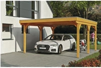 Skanholz Einzelcarport "Grunewald" Leimholz hellbraun mit Aluminiumdach