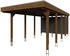 Skan Holz Einzelcarport Friesland-Hybrid inkl. Abstellraum Aluminium Pfostenanker 314 x 708 cm nussbaum