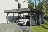 Skanholz Doppelcarport "Friesland Set 13" Massivholz 514 cm Schiefergrau