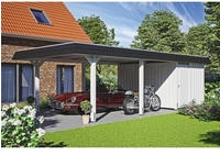 Skanholz Einzelcarport "Wendland" Leimholz 341 cm wei&szlig;