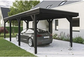 Skan Holz Einzelcarport Grunewald inkl. Pfostenanker 321 x 796 cm anthrazit