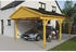 Skan Holz Einzelcarport Fichtelberg inkl. Dachschindeln schwarz 423 x 566 cm Eiche hell