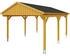 Skan Holz Einzelcarport Fichtelberg inkl. Dachschindeln schwarz 423 x 566 cm Eiche hell