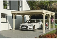 Skanholz Einzelcarport "Grunewald" Leimholz natur mit Aluminiumdach