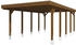 Skan Holz Einzelcarport Friesland inkl. Aluminium-Dachplatten und H-Pfostenanker 397 x 708 cm nussbaum