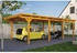 Skan Holz Einzelcarport Emsland inkl. EPDM Folie Pfostenanker 404 x 846 cm eiche hell