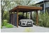 Skan Holz Einzelcarport Friesland-Hybrid inkl. Rückwand/Seitenwand Aluminium Pfostenanker 314 x 555 cm nussbaum
