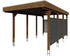 Skan Holz Einzelcarport Friesland-Hybrid inkl. Rückwand/Seitenwand Aluminium Pfostenanker 314 x 555 cm nussbaum
