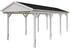 Skan Holz Einzelcarport Fichtelberg inkl. Dachschindeln schwarz 317 x 808 cm weiß