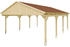 Skan Holz Doppelcarport Fichtelberg inkl. Dachschindeln rot 618 x 808 cm natur