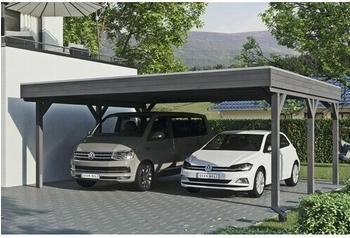 Skan Holz Doppelcarport Grunewald inkl. EPDM Folie 622 x 554 cm Schiefer