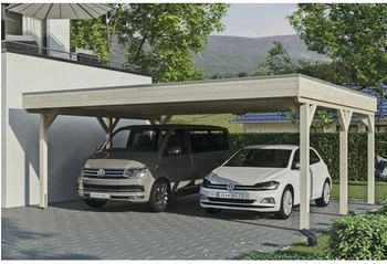 Skan Holz Doppelcarport Grunewald inkl. EPDM Folie 622 x 554 cm natur