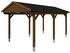 Skan Holz Einzelcarport Fichtelberg inkl. Dachschindeln schwarz 317 x 566 cm Nussbaum