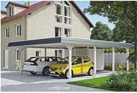 Skanholz Doppelcarport "Wendland" Leimholz 550 cm wei&szlig;