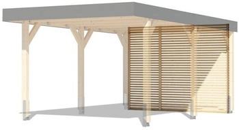 Karibu Lamellen R&uuml;ckwand f&uuml;r Leimholz Einzelcarport 250 x 200 cm