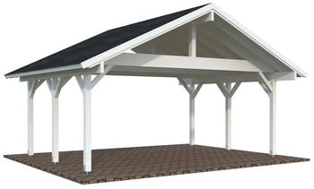 Palmako Carport Robert 20,6 m² weiß lackiert Holzcarport