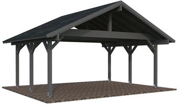 Palmako Carport Robert 20,6 m² dunkelgrau lackiert Holzcarport