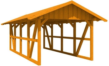 Skan Holz Schwarzwald Einzel 424x772cm Dachschalung eiche hell ohne R&uuml;ckwand Holzcarport